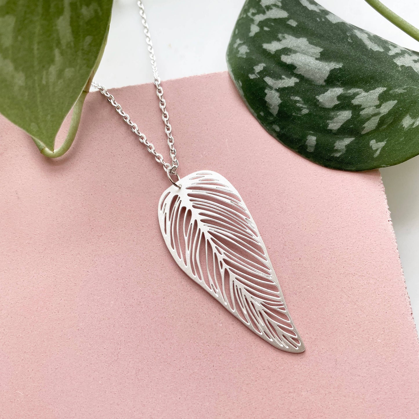 Silver Leaf Necklace by Mica Peet