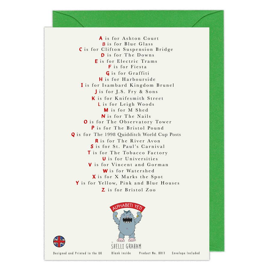 The Bristol Alphabet Greeting Card