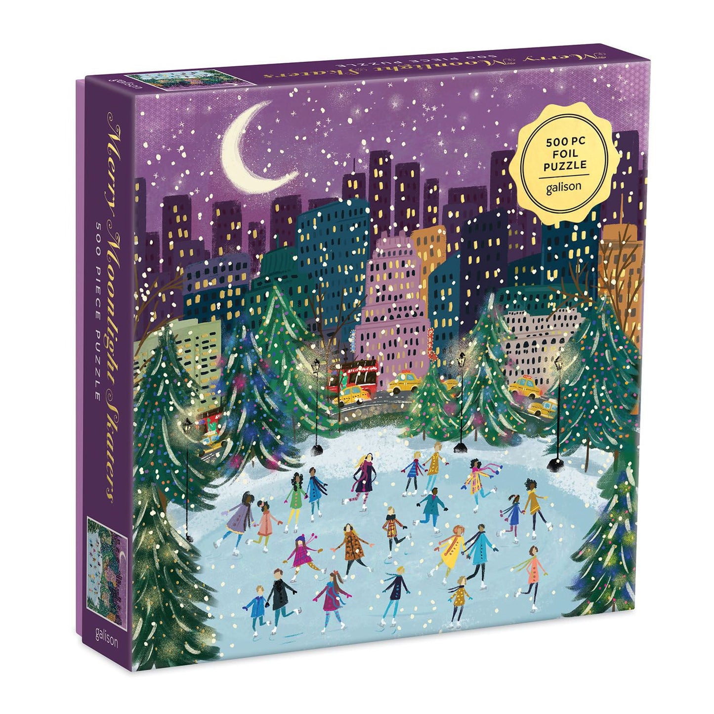Merry Moonlight Skaters Jigsaw Puzzle