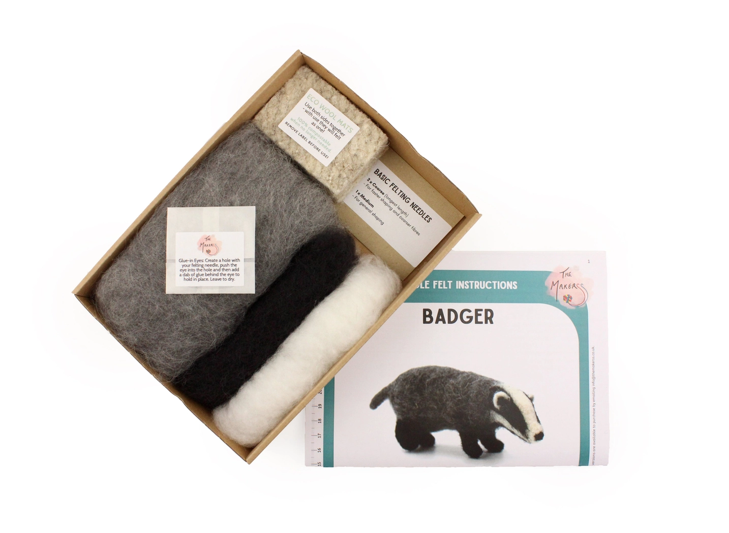 The Makerss Badger Needle Felting Craft Kit