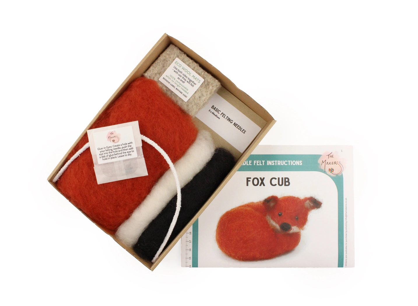 The Makerss Fox Cub Needle Felting Craft Kit