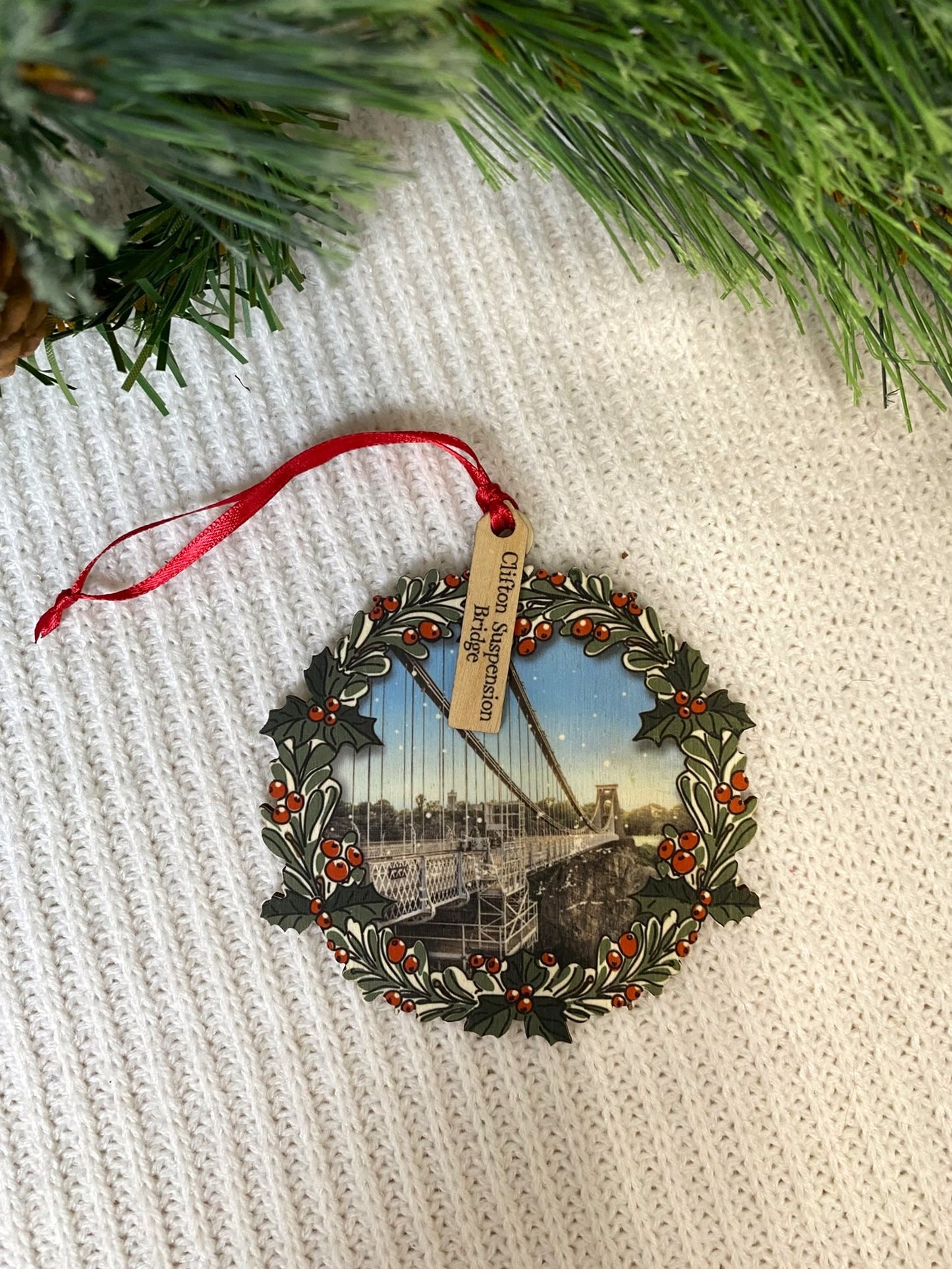 Clifton Suspension Bridge Wreath Ornament