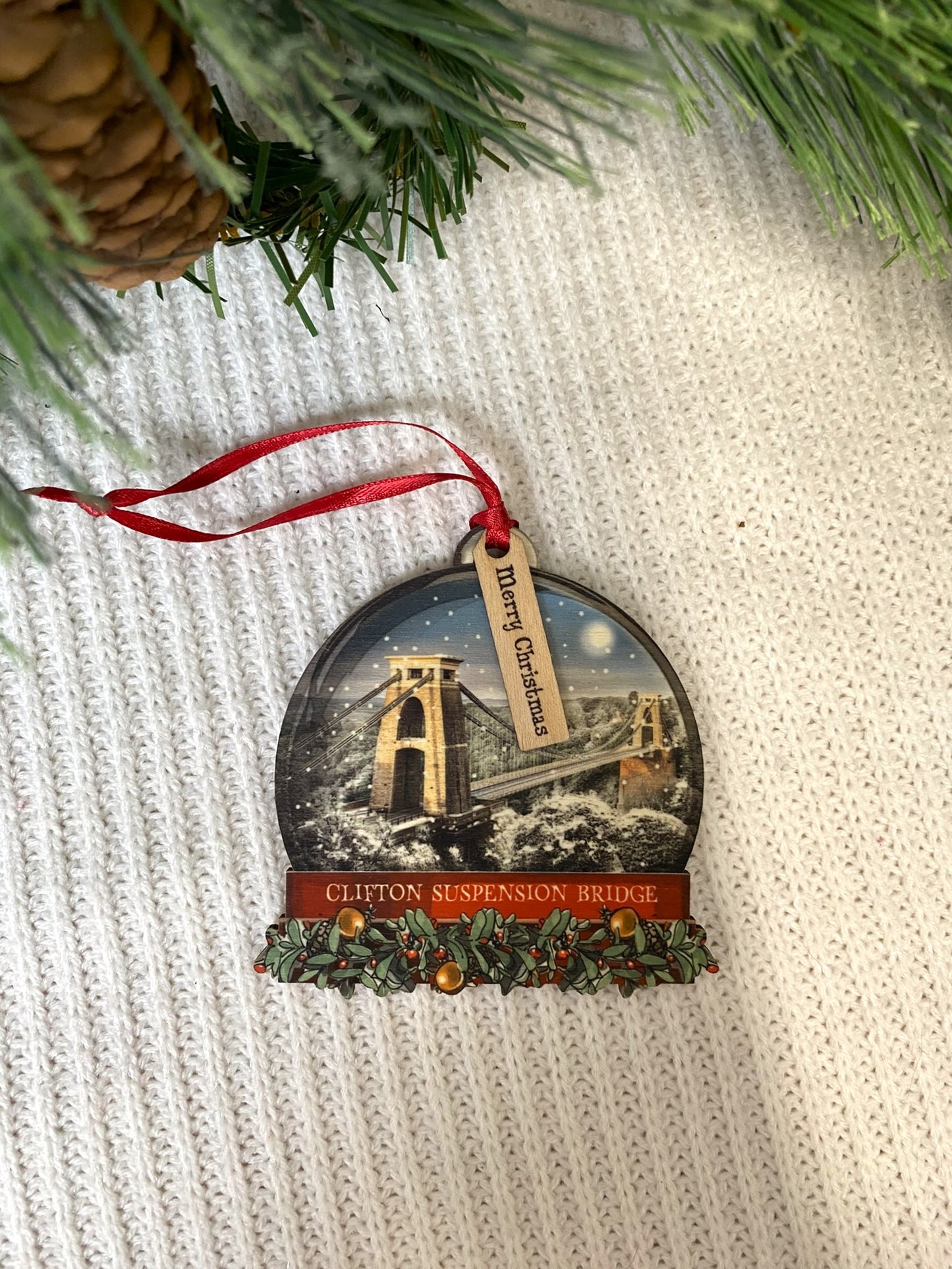 Clifton Suspension Bridge Snow Globe Ornament
