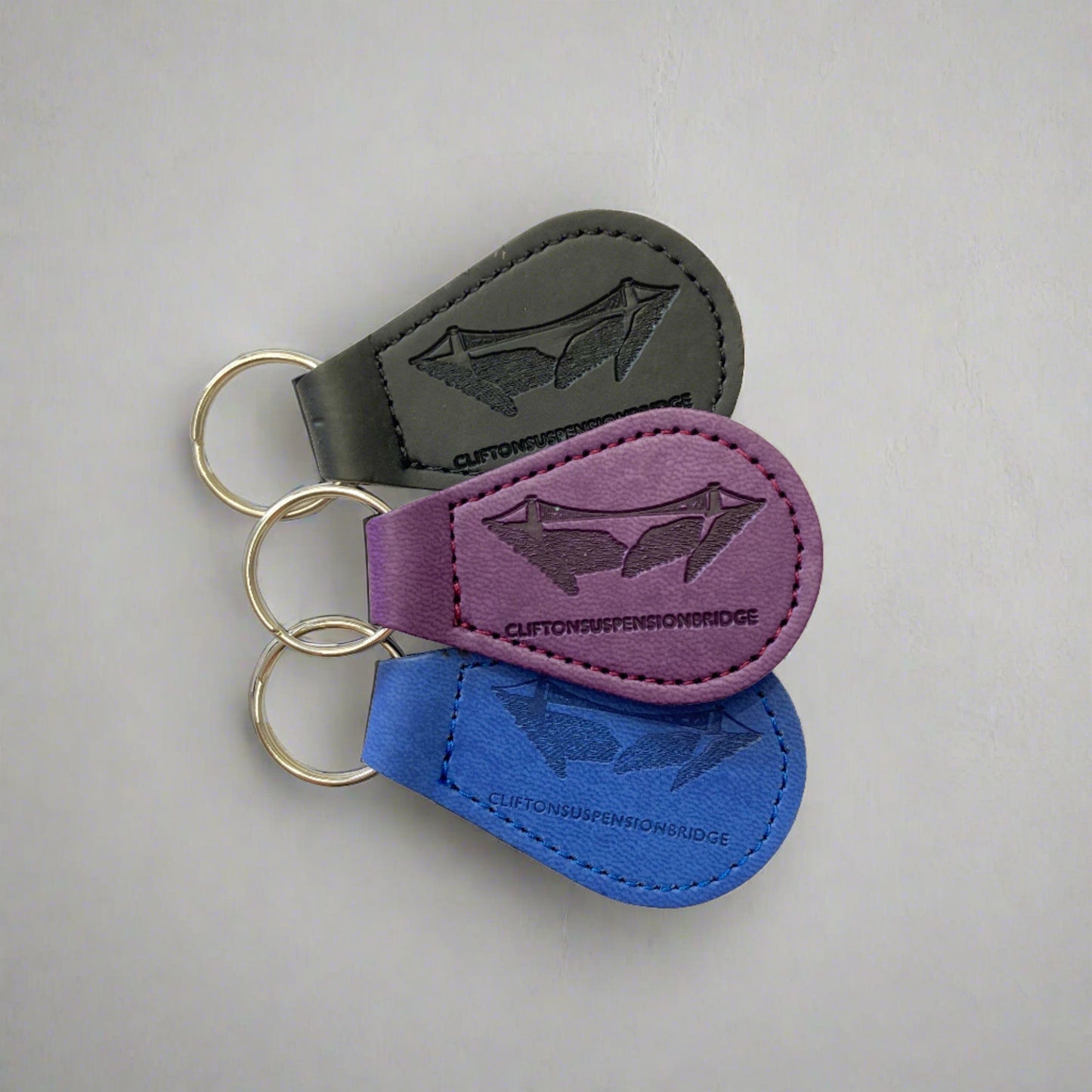 Embossed Leather Keyring
