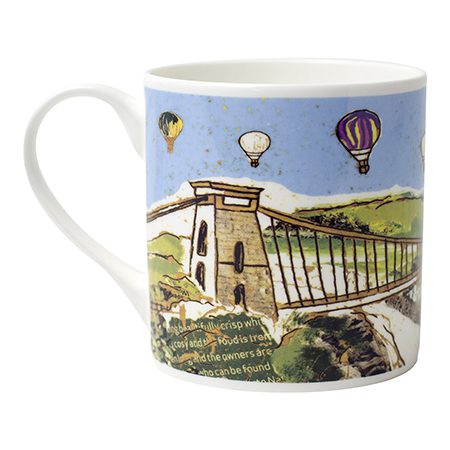 Emmeline Simpson Balloons Over the Bridge Bone China Mug