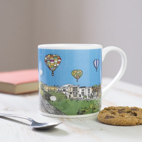 Emmeline Simpson Balloons Over the Toll Bridge Bone China Mug