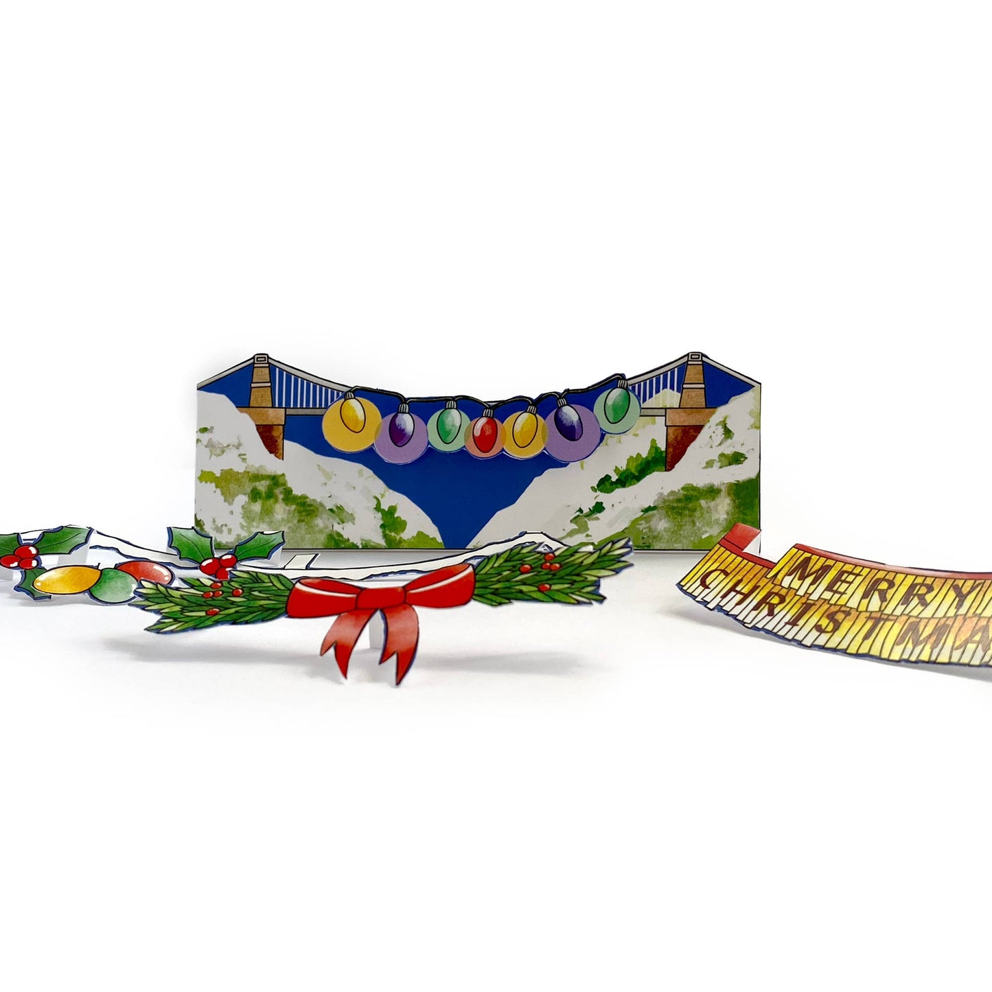 Decorate the Clifton Suspension Bridge Christmas Card