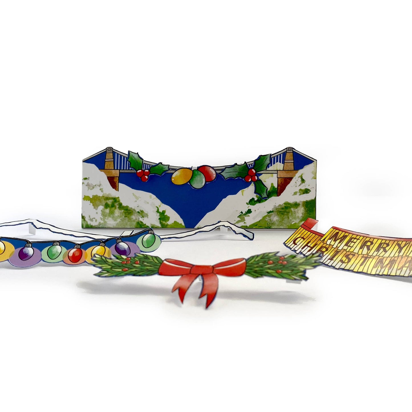 Decorate the Clifton Suspension Bridge Christmas Card