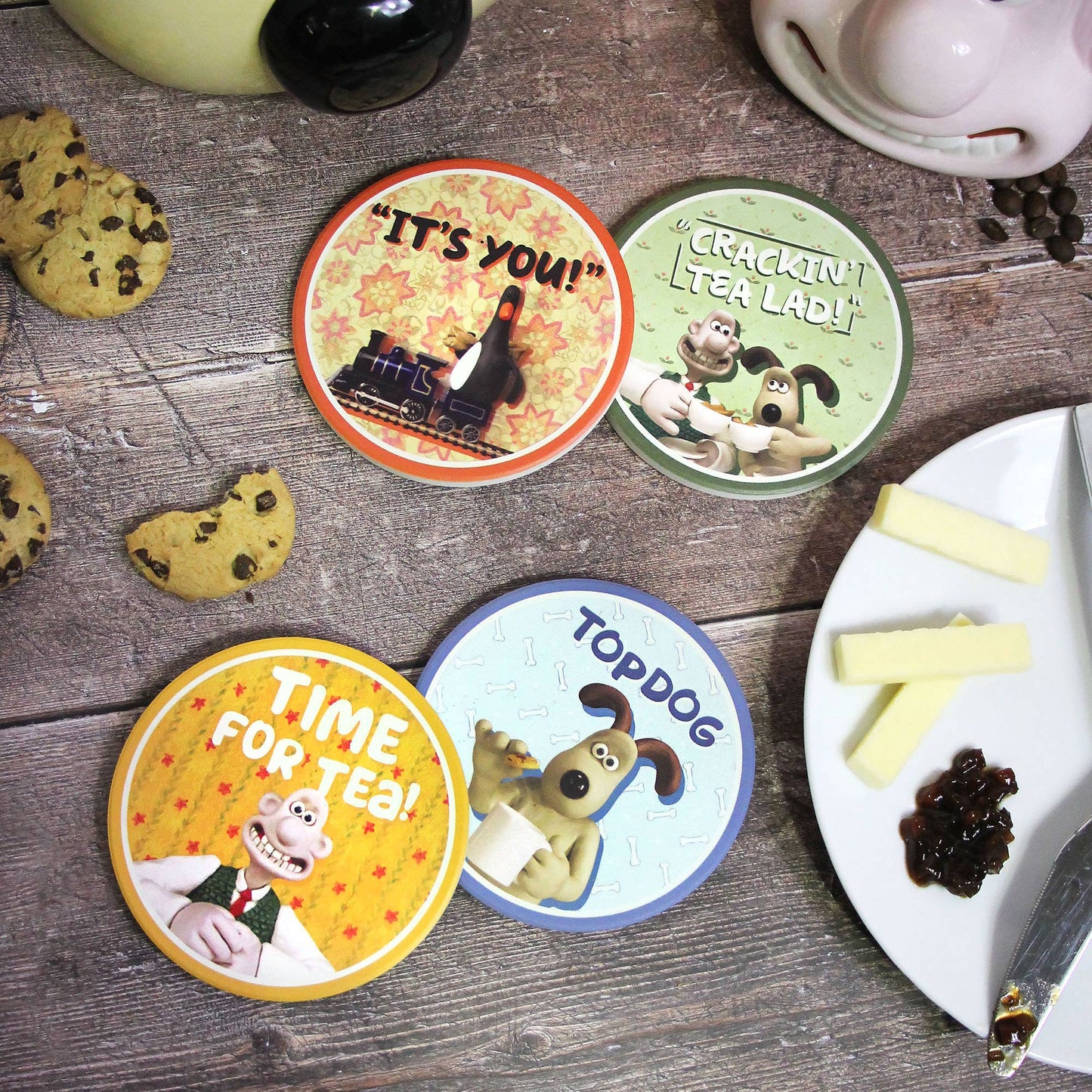 Wallace & Gromit Ceramic Coaster Set