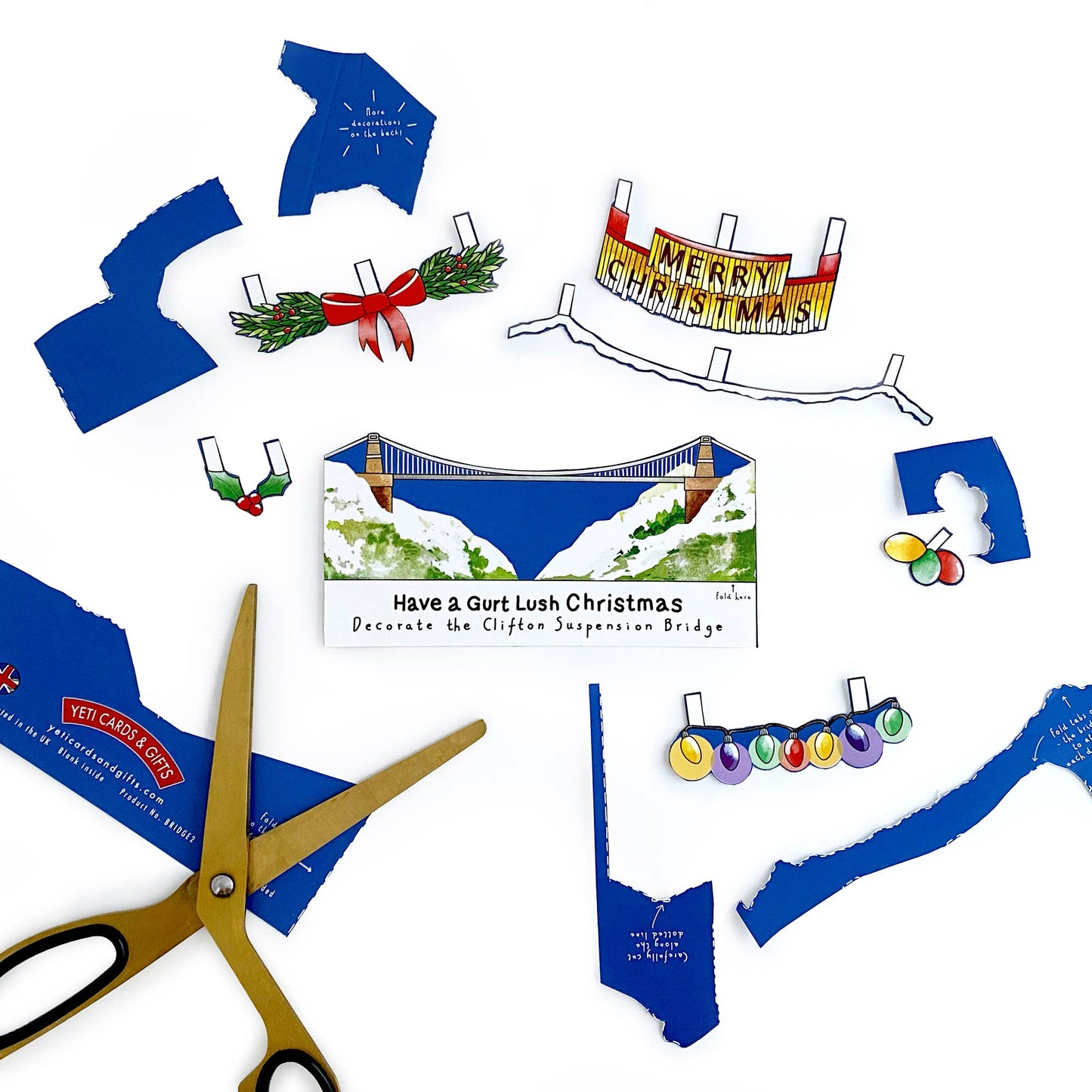 Decorate the Clifton Suspension Bridge Christmas Card
