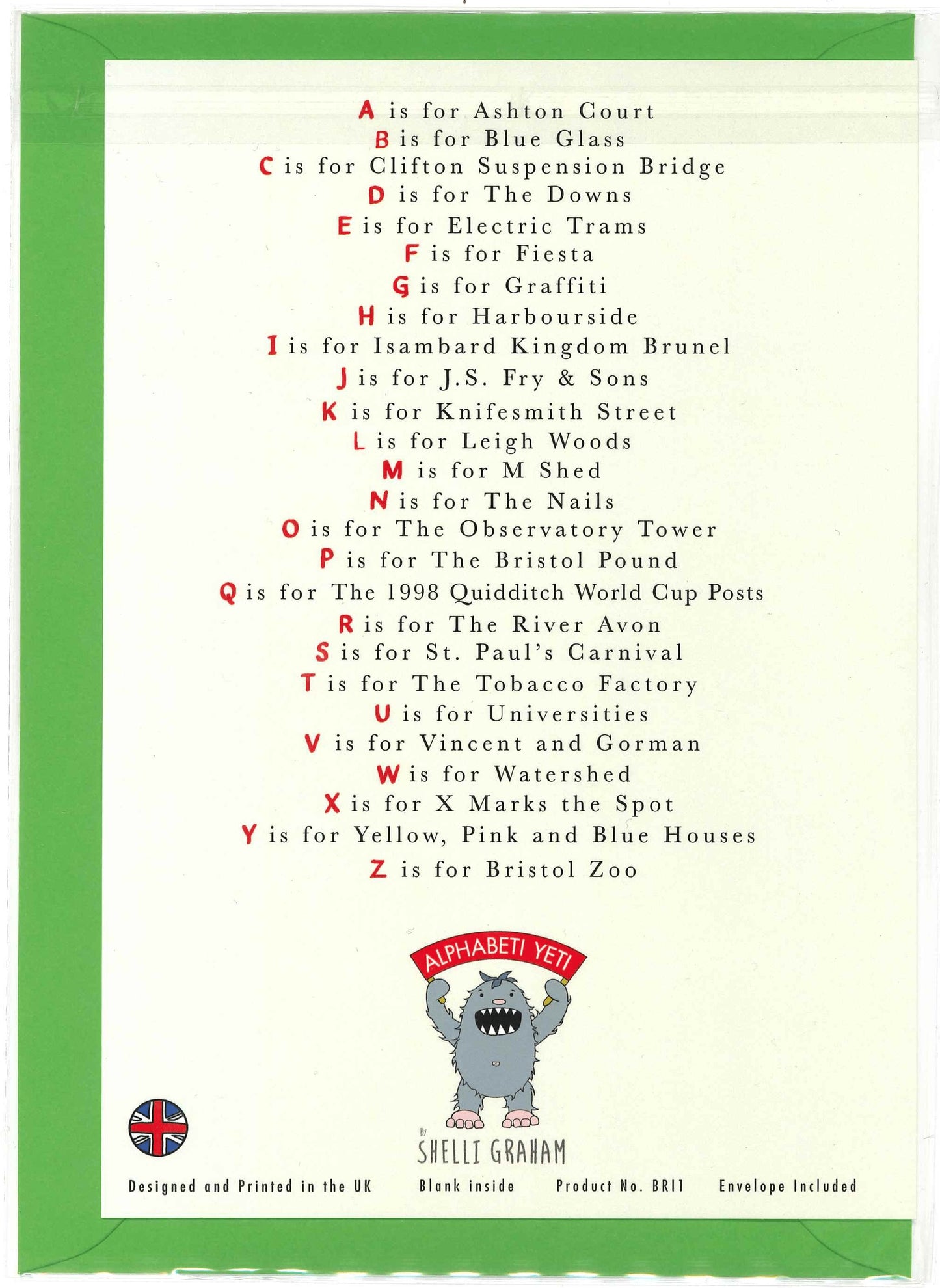 Shelli Graham Bristol Alphabet Greeting Card