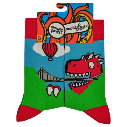 Bristol Dino Bridge Bamboo Socks