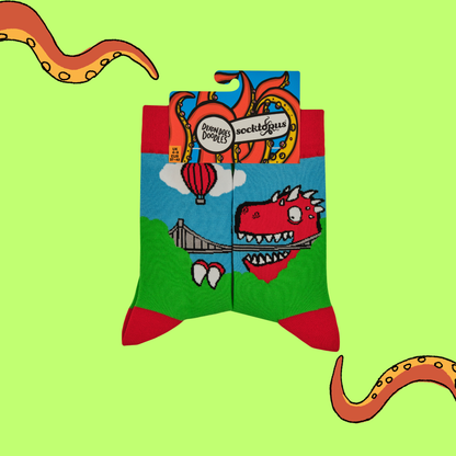 Bristol Dino Bridge Bamboo Socks