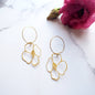 Gold Anemone Hoop Earrings