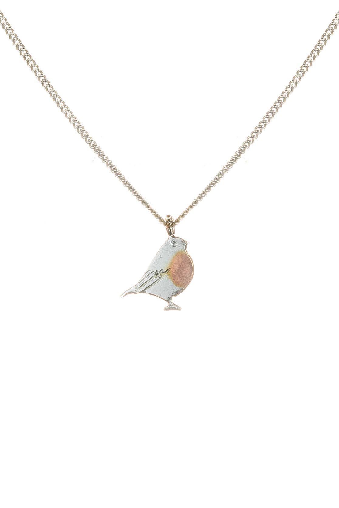 Sterling Silver Robin Pendant Necklace