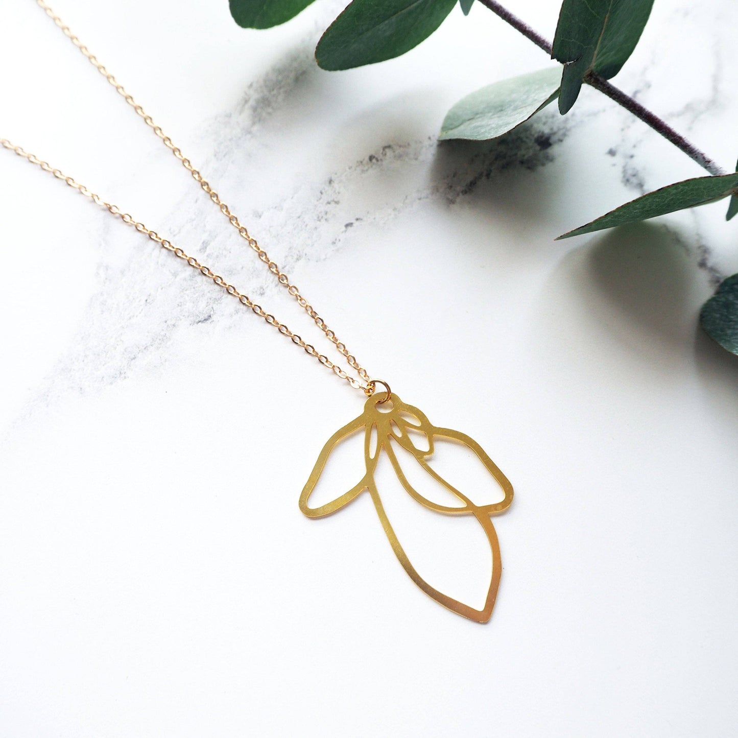 Gold Petal Necklace by Mica Peet