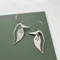 Silver Kingfisher Hoop Earrings by Mica Peet