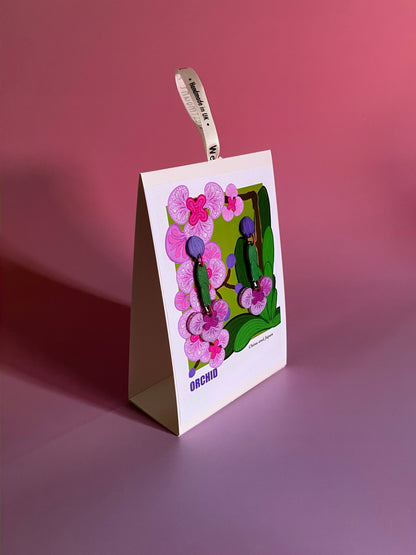 Orchid Earrings by Westmount Art