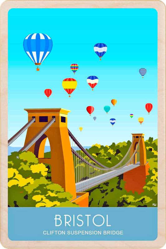 Balloon Fiesta Clifton Suspension Bridge Wooden Magnet