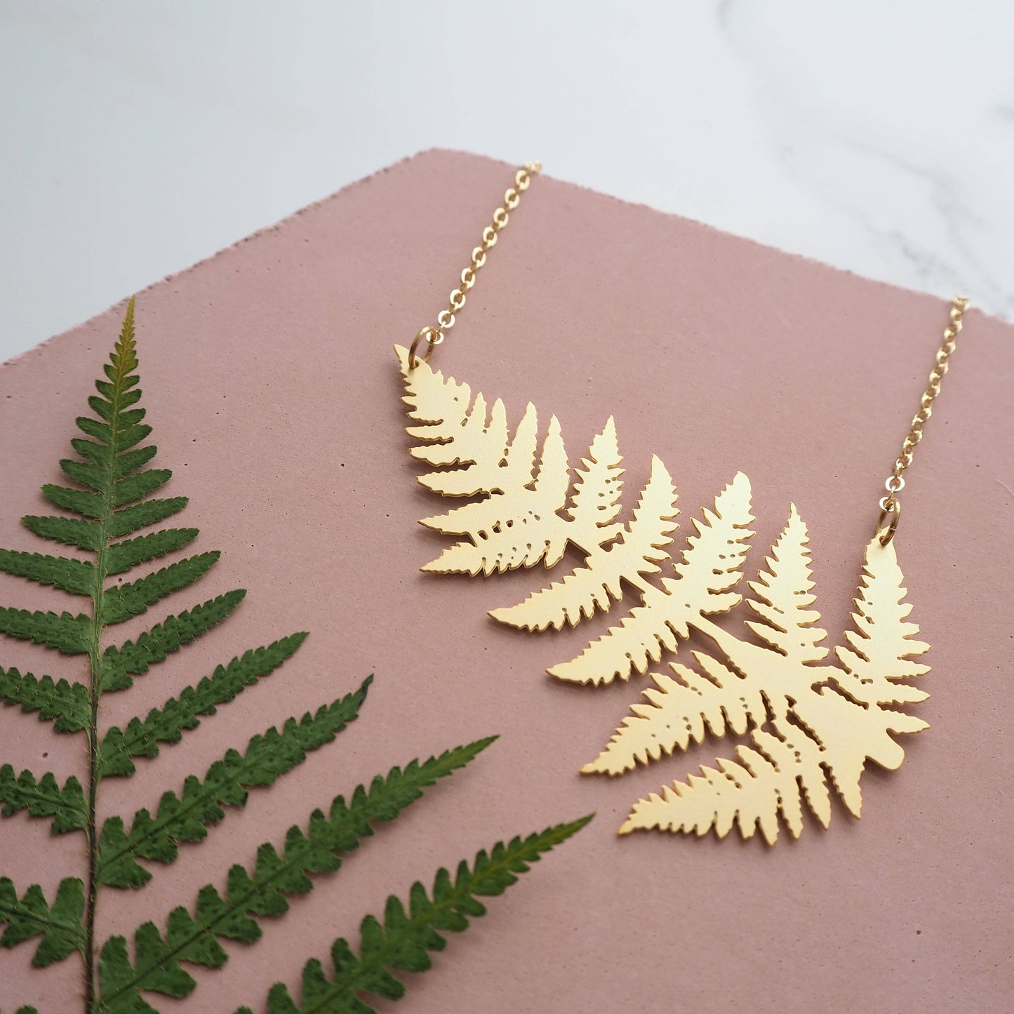 Gold Fern Necklace by Mica Peet