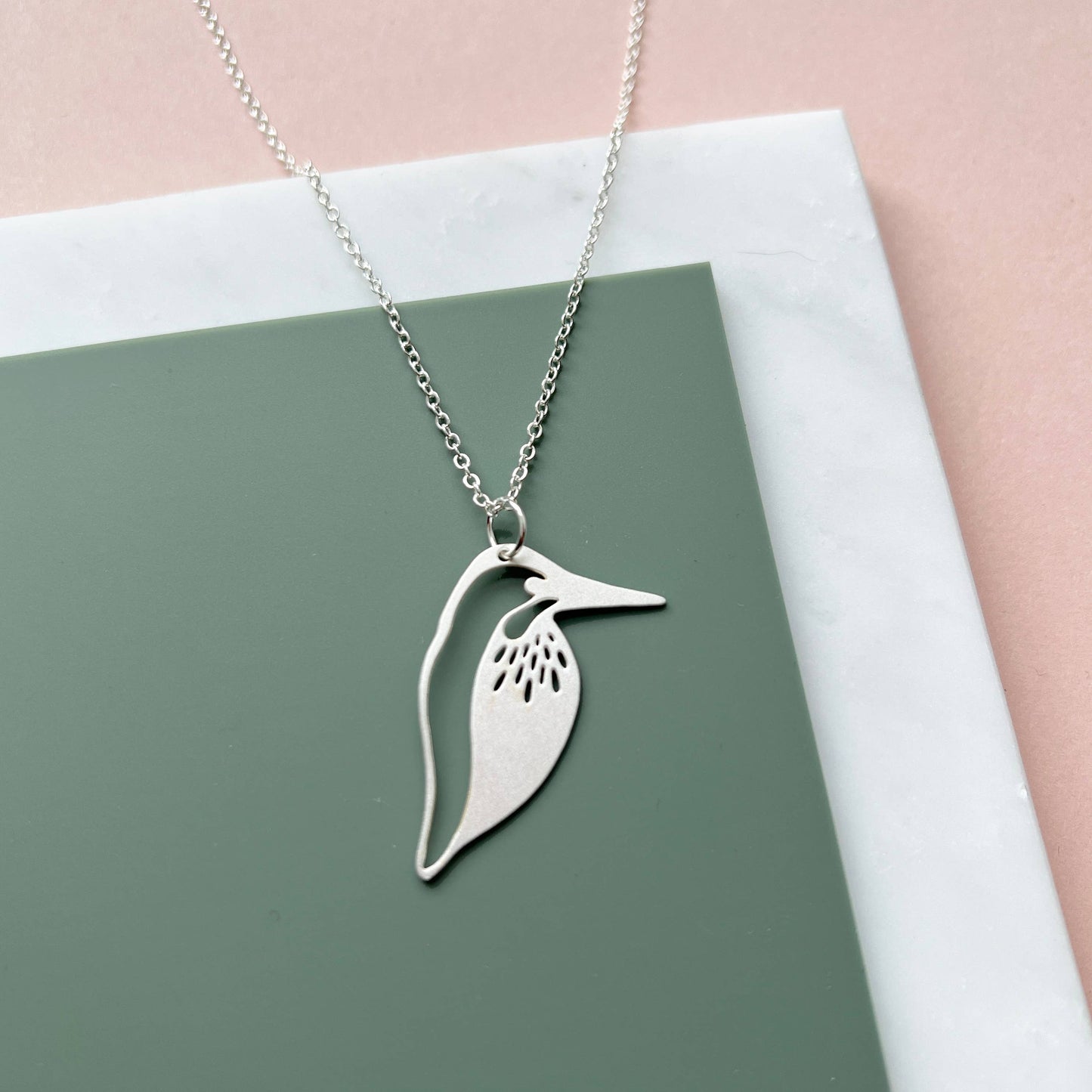 Silver Kingfisher Necklace by Mica Peet