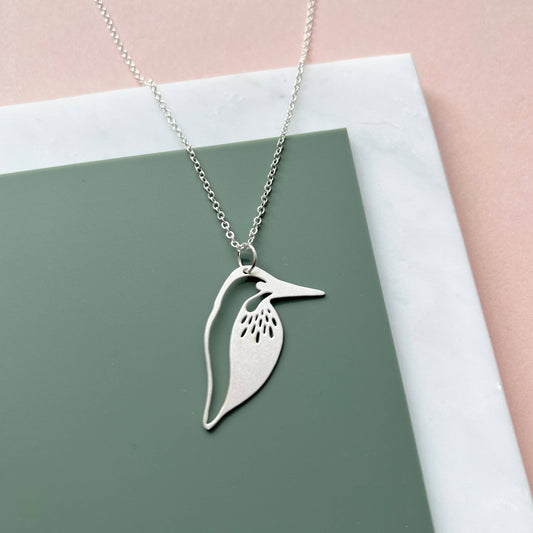 Silver Kingfisher Necklace by Mica Peet