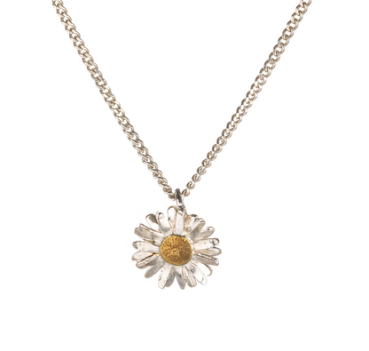 Daisy Flower Head Pendant Necklace