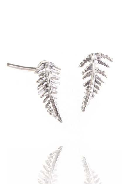 Sterling Silver Fern Stud Earrings