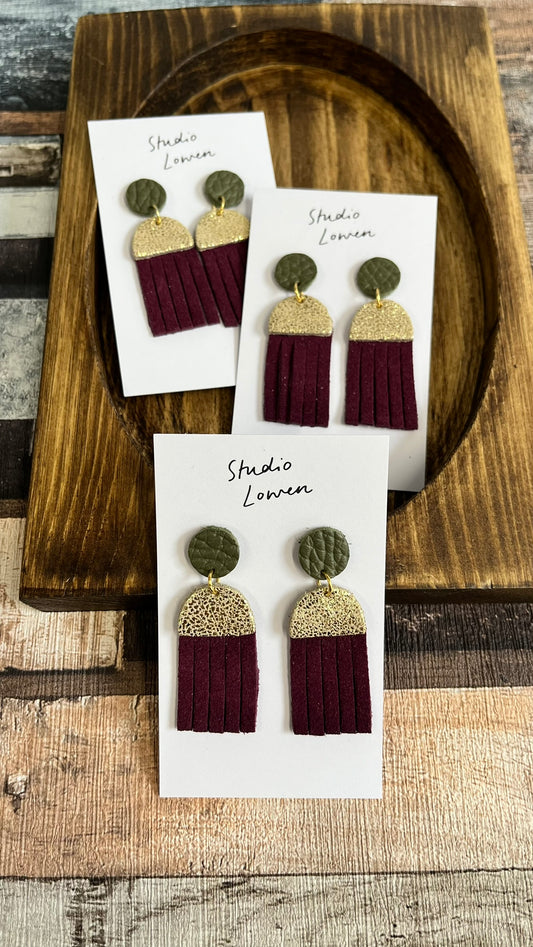 Jellyfish Tassel Leather Earrings by Studio Lowen