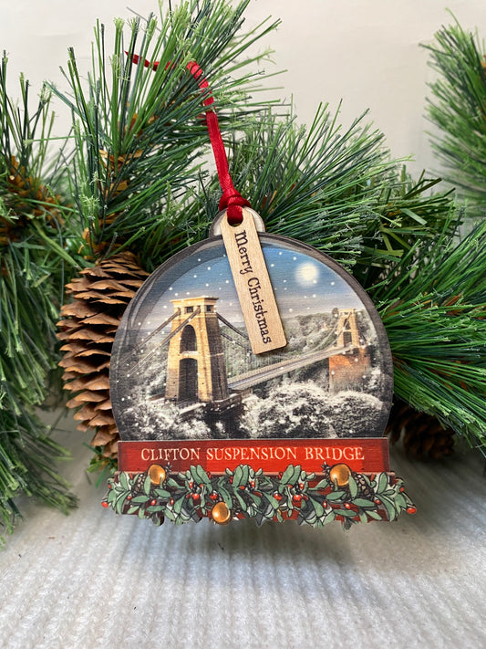 Clifton Suspension Bridge Snow Globe Ornament