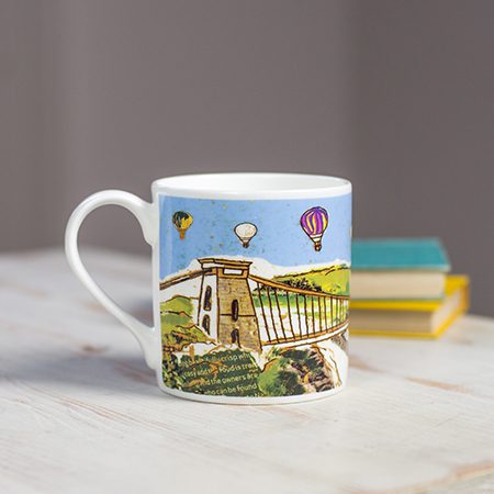 Emmeline Simpson Balloons Over the Bridge Bone China Mug