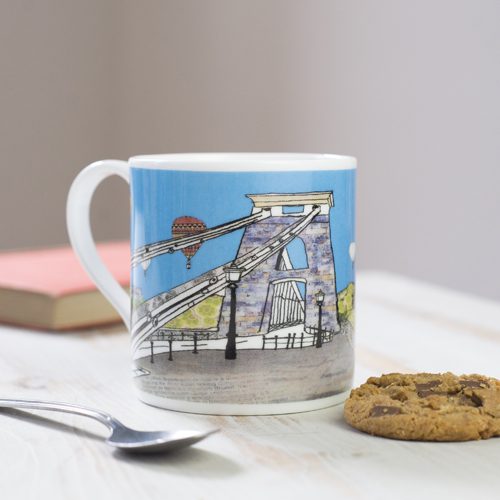 Emmeline Simpson Balloons Over the Toll Bridge Bone China Mug
