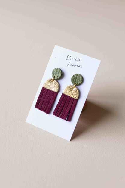 Jellyfish Tassel Leather Earrings by Studio Lowen
