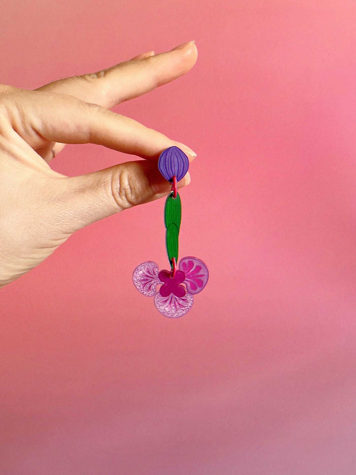 Orchid Earrings by Westmount Art