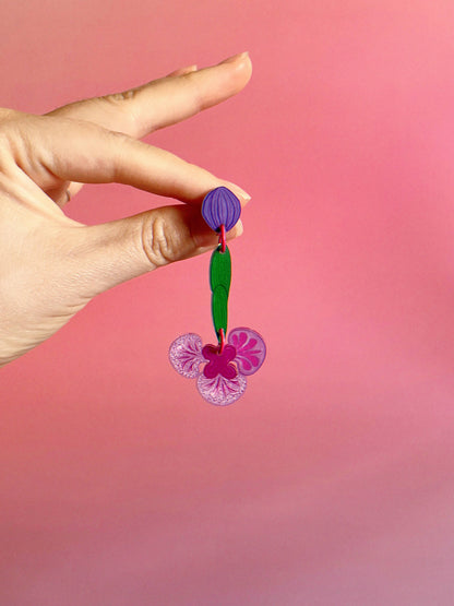 Orchid Earrings by Westmount Art